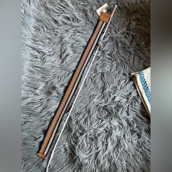 TORY BURCH multi-colored striped webbing belt - Picture 4 of 9